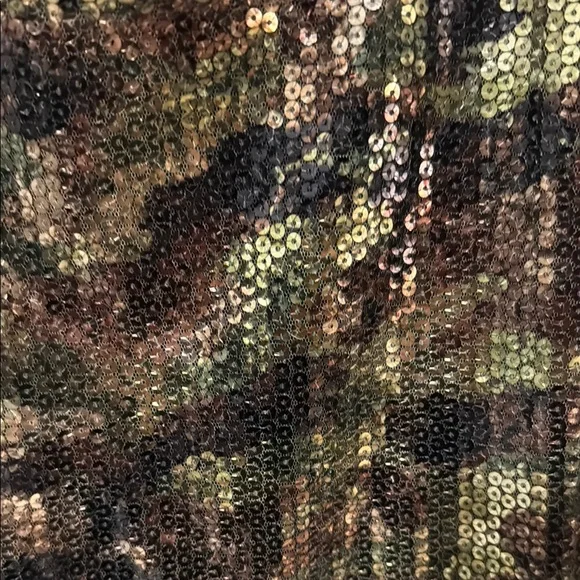 Lane Bryant Black Gold and Green Camo Print Sequin Tank Top - Picture 3 of 4